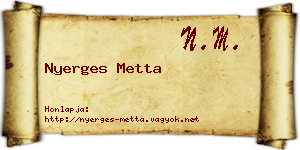 Nyerges Metta névjegykártya